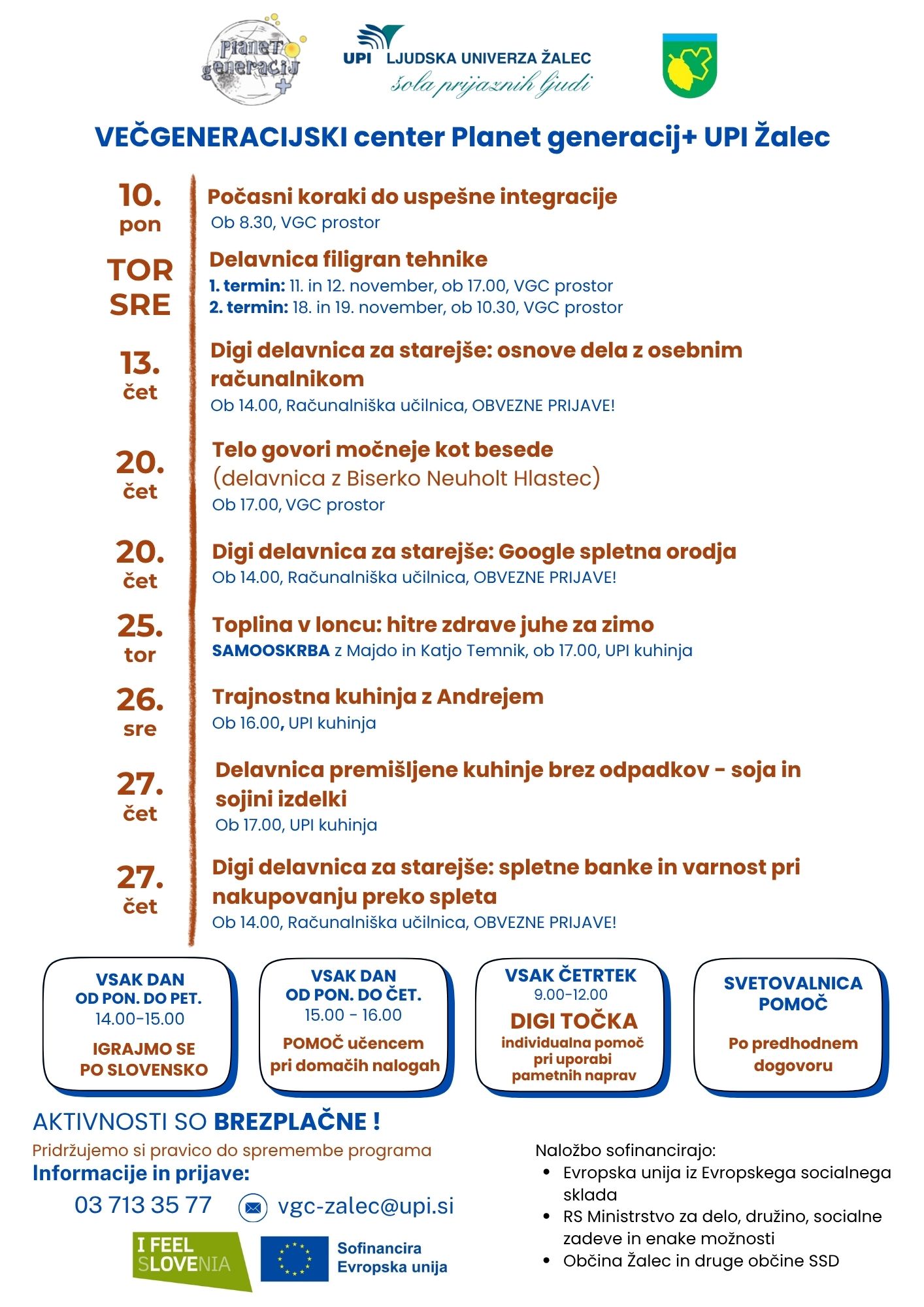 Mesečni program november 2. stran